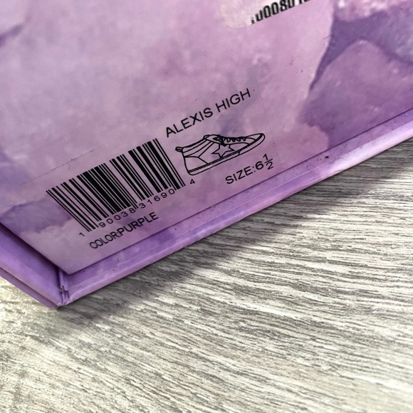 💟NIB VINTAGE HAVANA HI TOP GLITTER SNEAKERS - ALEXIS - PURPLE SIZE 6.5 or 6 1/2 - Picture 8 of 9